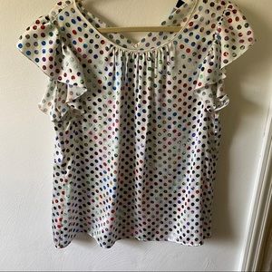 Cynthia Rowley flutter sleeve blouse Size …